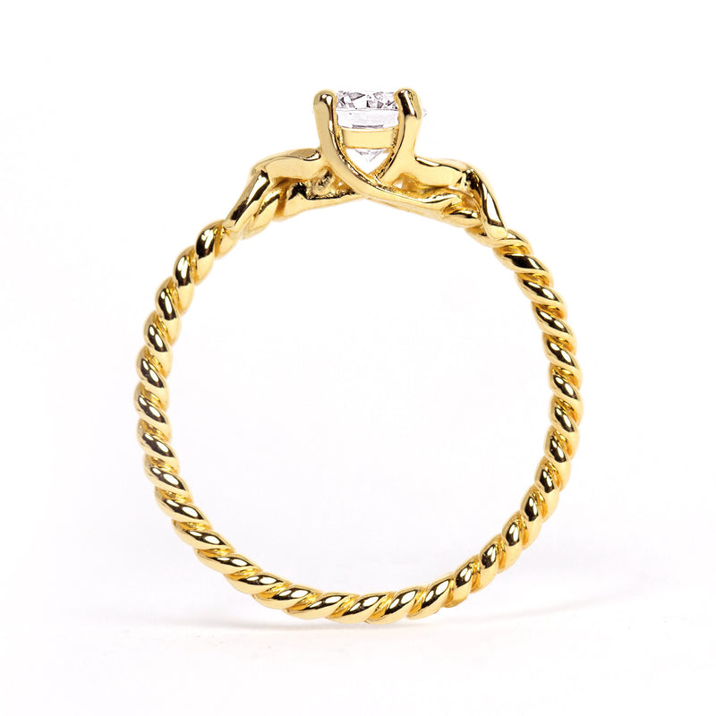 Braided Ethical Diamond Engagement Ring, 18ct Fairtrade Gold - Arabel Lebrusan