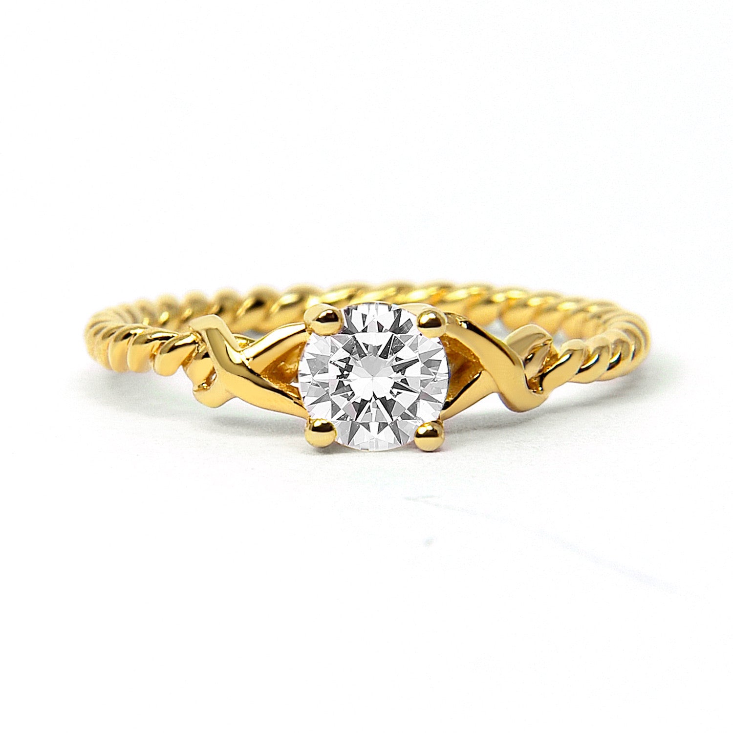 Braided Ethical Diamond Engagement Ring, 18ct Fairtrade Gold - Arabel Lebrusan
