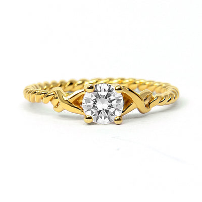 Braided Ethical Diamond Engagement Ring, 18ct Fairtrade Gold - Arabel Lebrusan