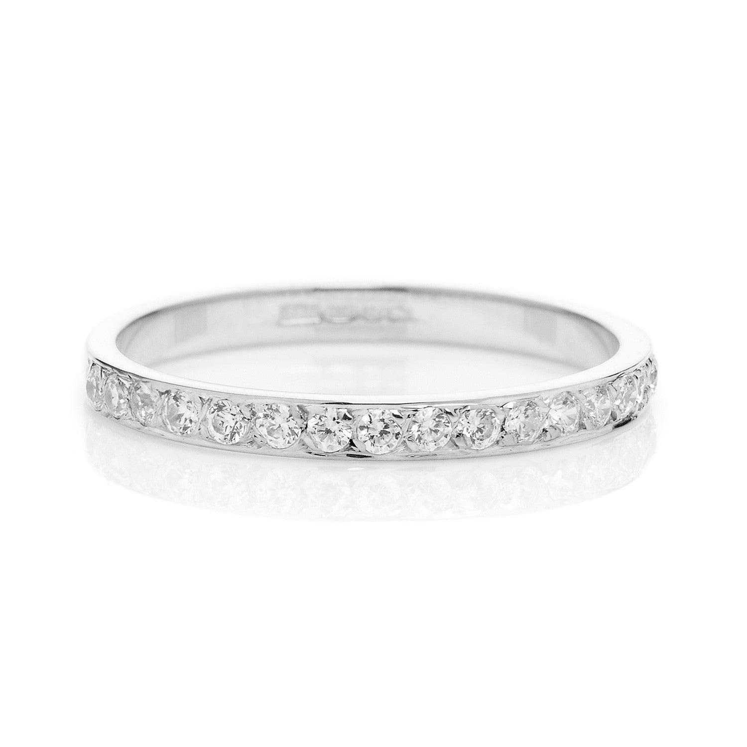 Cherish Half Diamond Eternity Wedding Ring, 100% Recycled Platinum