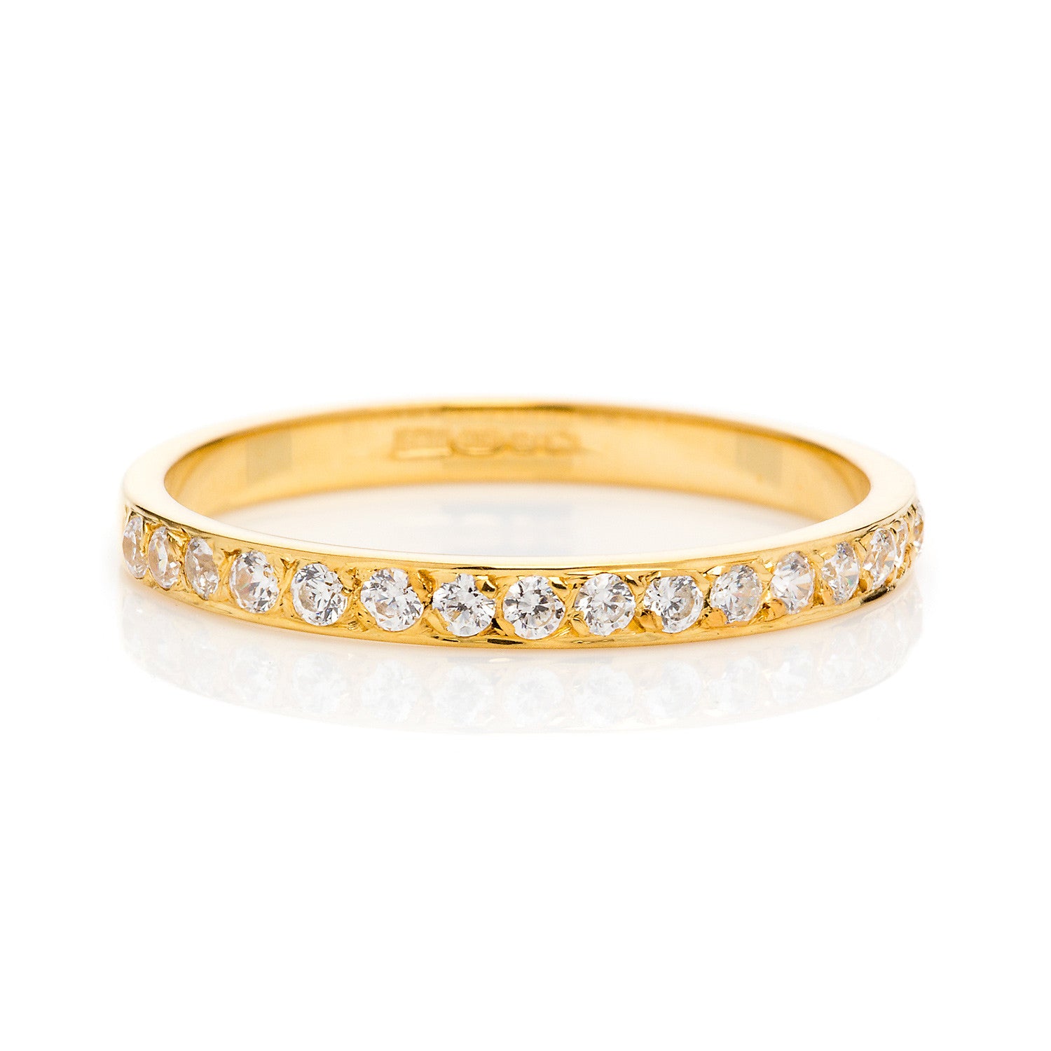 Cherish Half Diamond Ethical Gold Eternity Wedding Ring, 18ct Fairtrade Gold