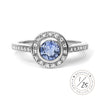 Efflorescence Ethical Sapphire Gold Halo Engagement Ring