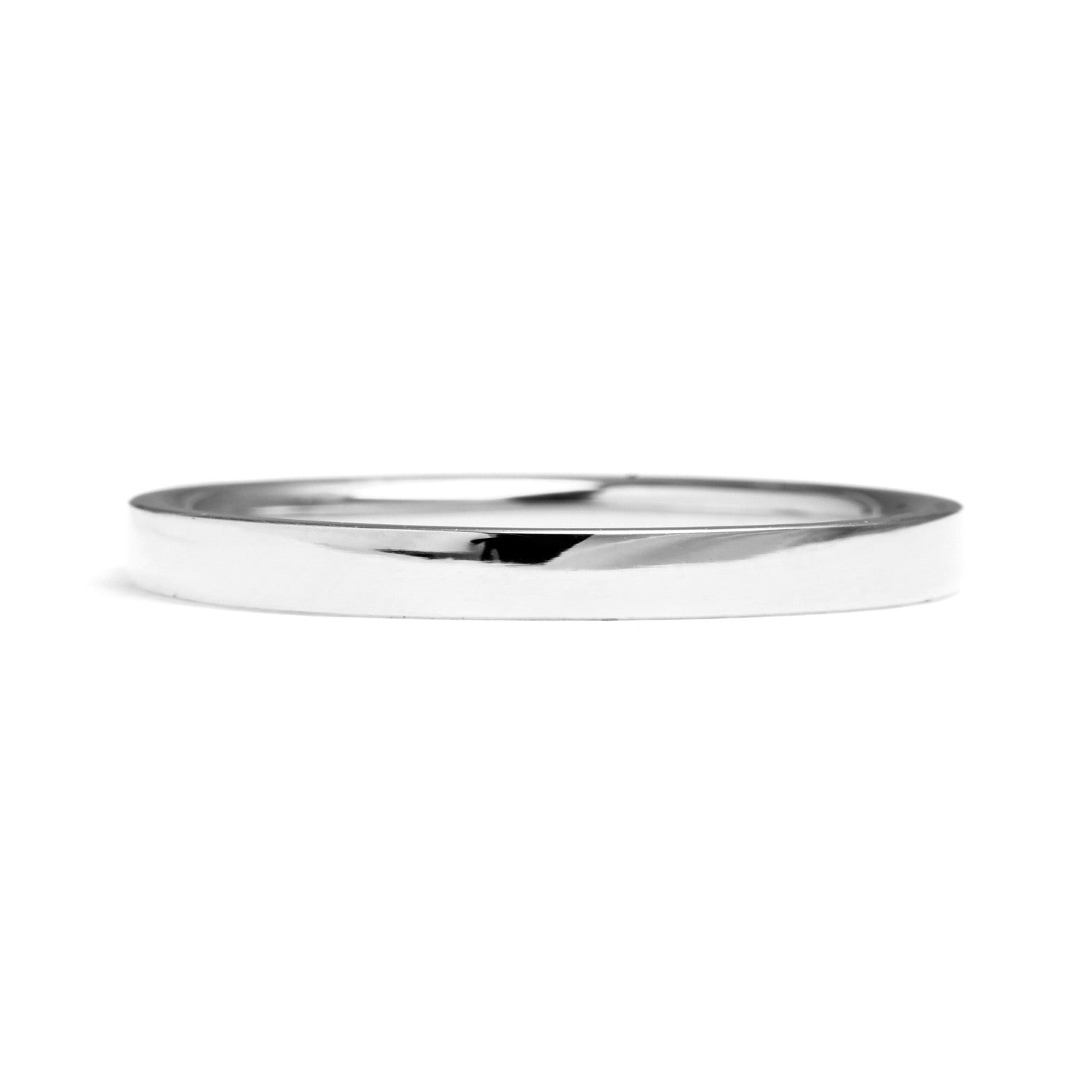 Flat Court Ethical Platinum Wedding Band, Thin