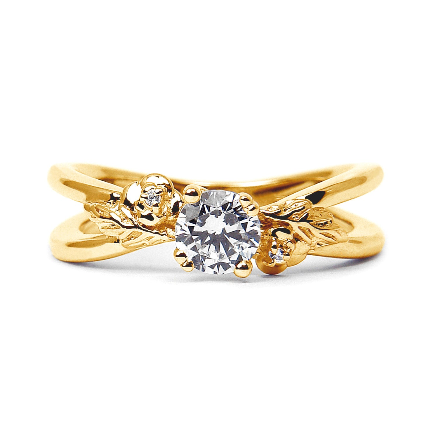 Foliage Ethical Diamond Engagement Ring, 18ct Fairtrade Gold