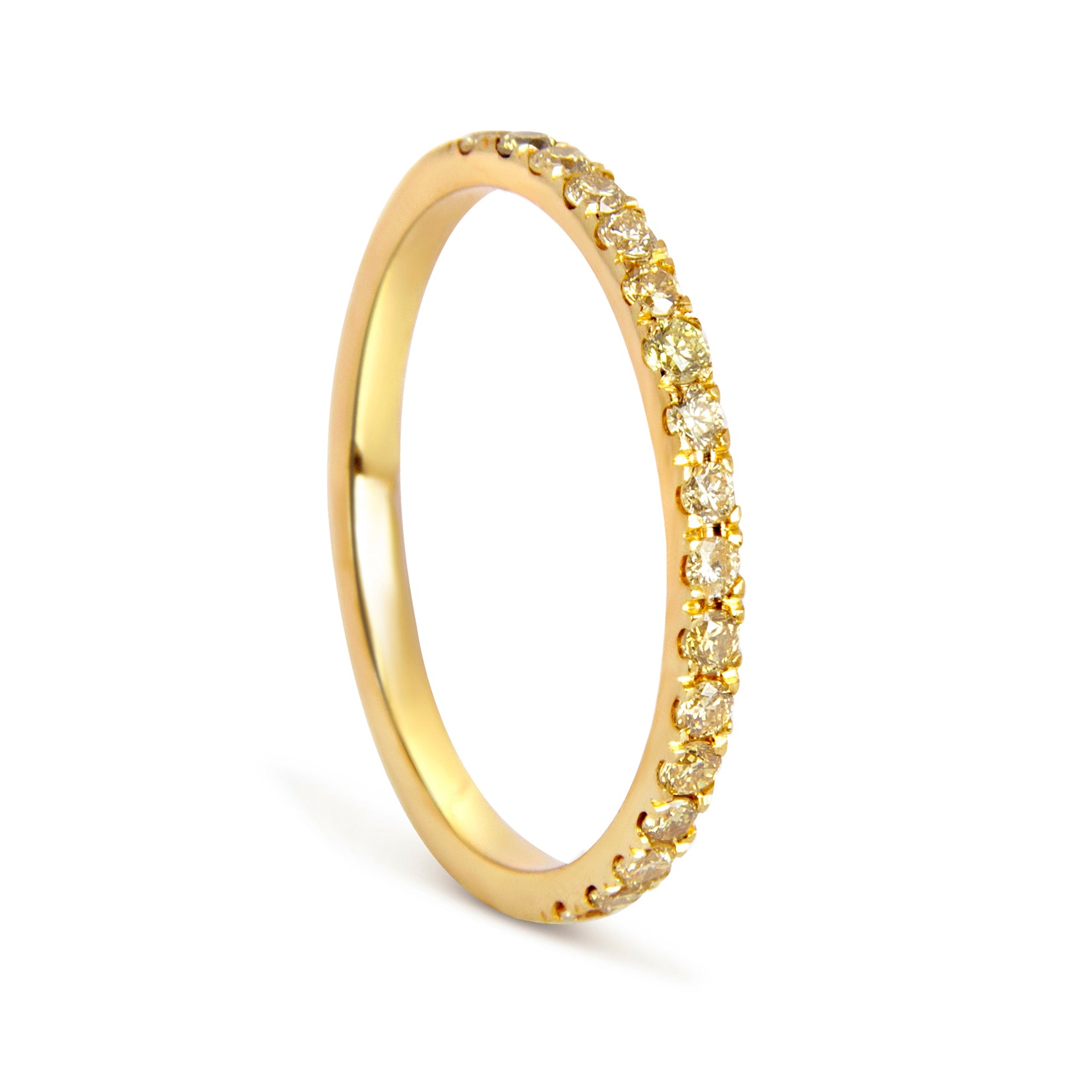 Altair Half Microset Ethical Ring, Champagne Diamond & 18ct Gold
