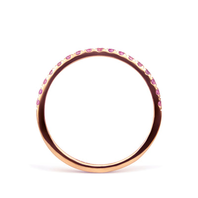 Altair Half Microset Ethical Ring, Pink Sapphire & 18ct Fairtrade Gold