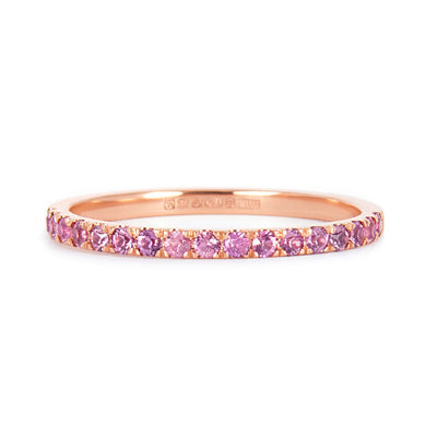 Altair Half Microset Ethical Ring, Pink Sapphire & 18ct Fairtrade Gold