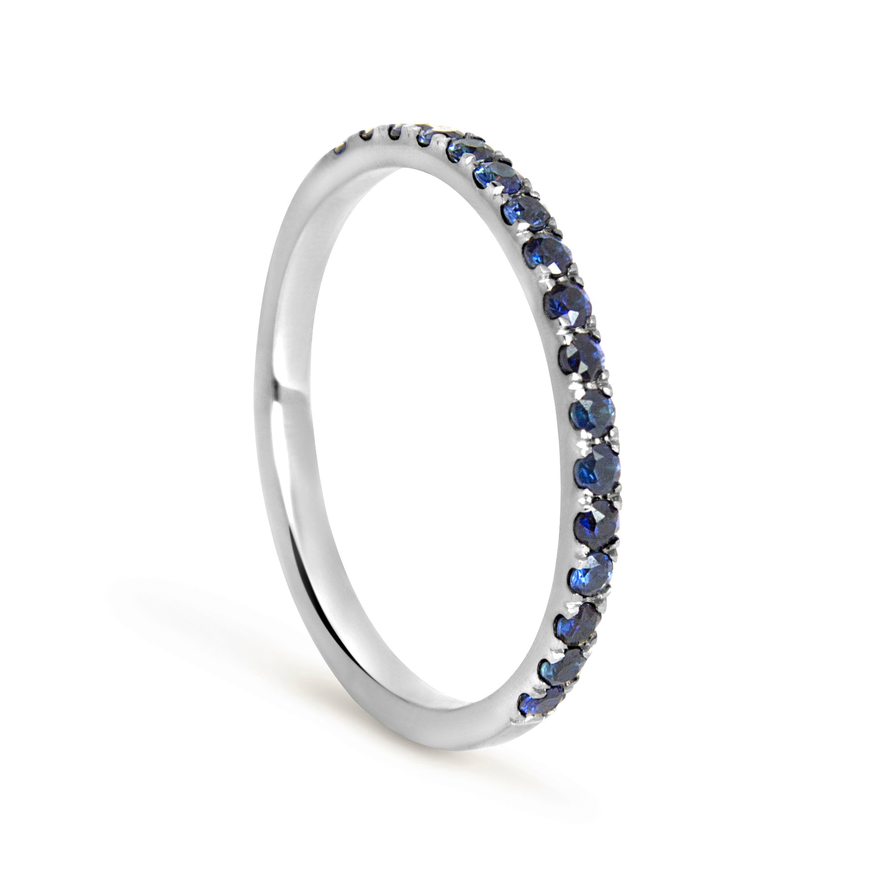 Altair Half Microset Ethical Ring, Blue Sapphire & 18ct Gold