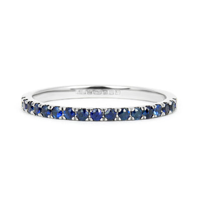 Altair Full Microset Ethical Ring, Blue Sapphire & 18ct Gold