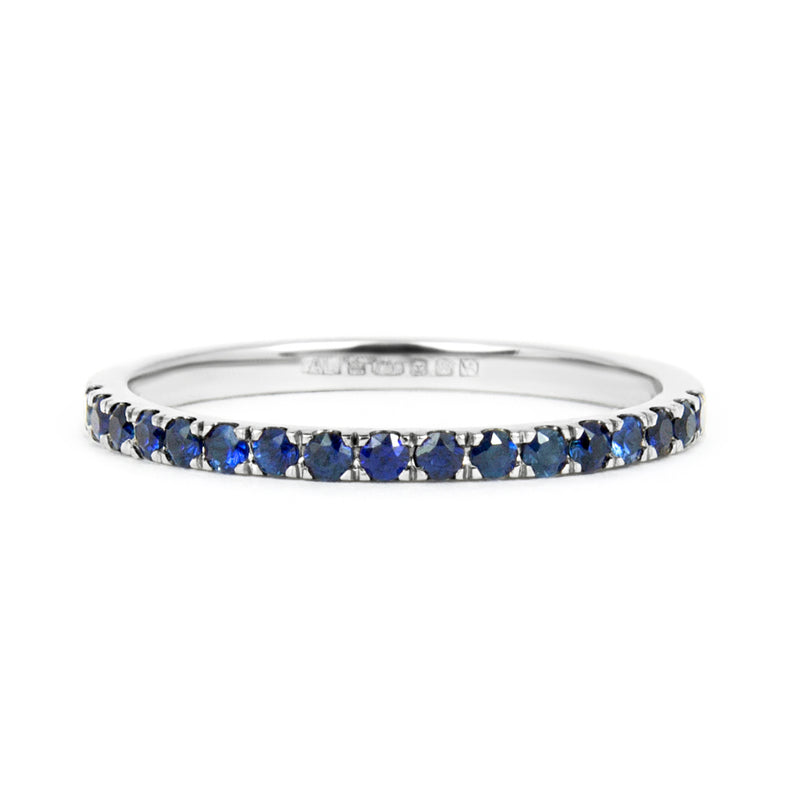 Altair Half Microset Ethical Ring, Blue Sapphire & 18ct Gold