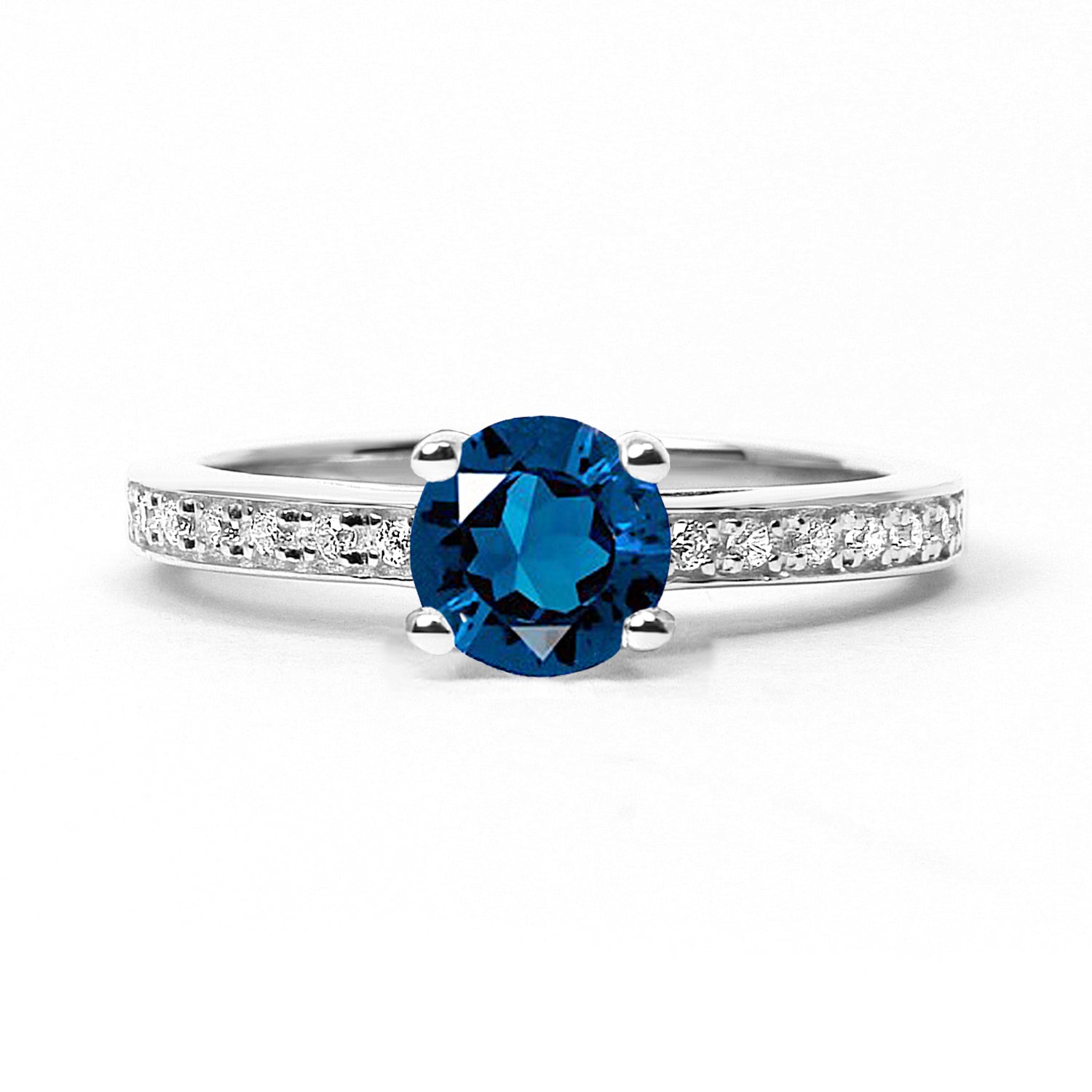 Solar Eclipse Ethical Sapphire Engagement Ring, 18ct Ethical Gold