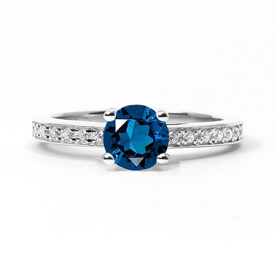 Solar Eclipse Ethical Sapphire Engagement Ring, 18ct Ethical Gold