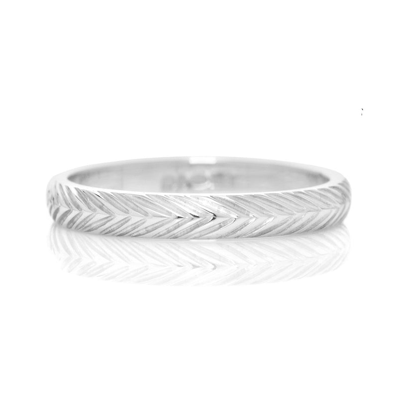 Wheat Sheaf Engraved Ethical Platinum Wedding Ring, 3mm