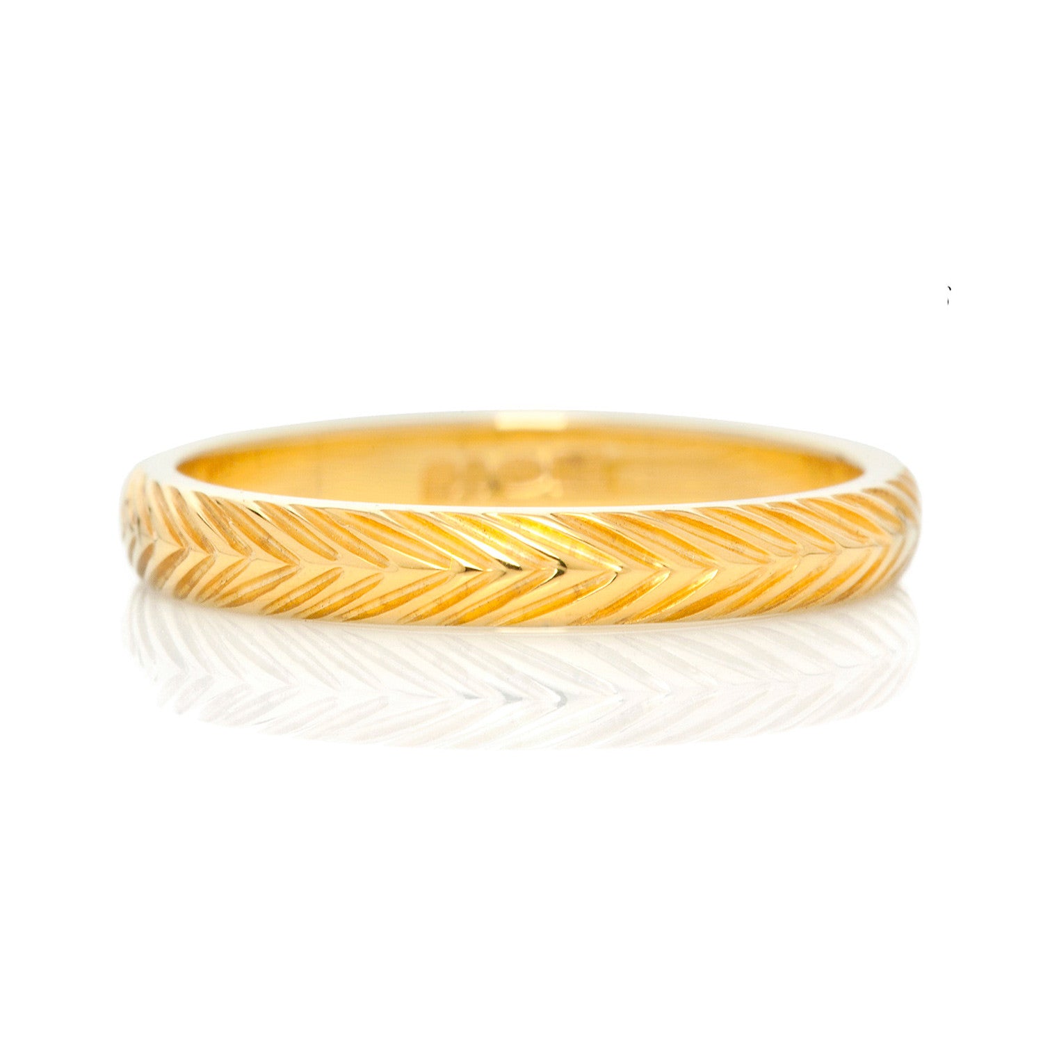 Wheat Sheaf Ethical Gold Wedding Ring, 3mm