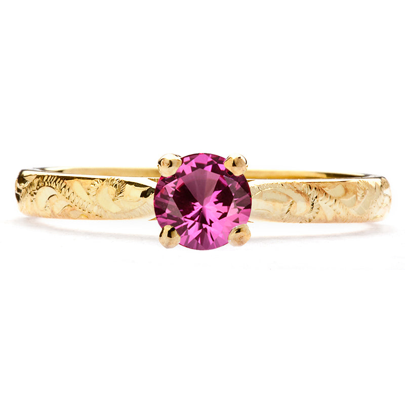 Athena Ethical Ruby Gold Solitaire Engagement Ring