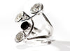 Bespoke cocktail ring - recycled rose-cut diamonds, 18ct recycled white gold and black onyx 2