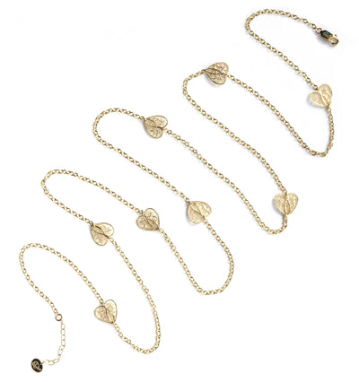 Filigree Enchanting Heart Necklace in Yellow Gold - Arabel Lebrusan
