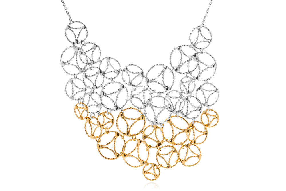 Lace Necklace, Two-Tone Gold & Silver