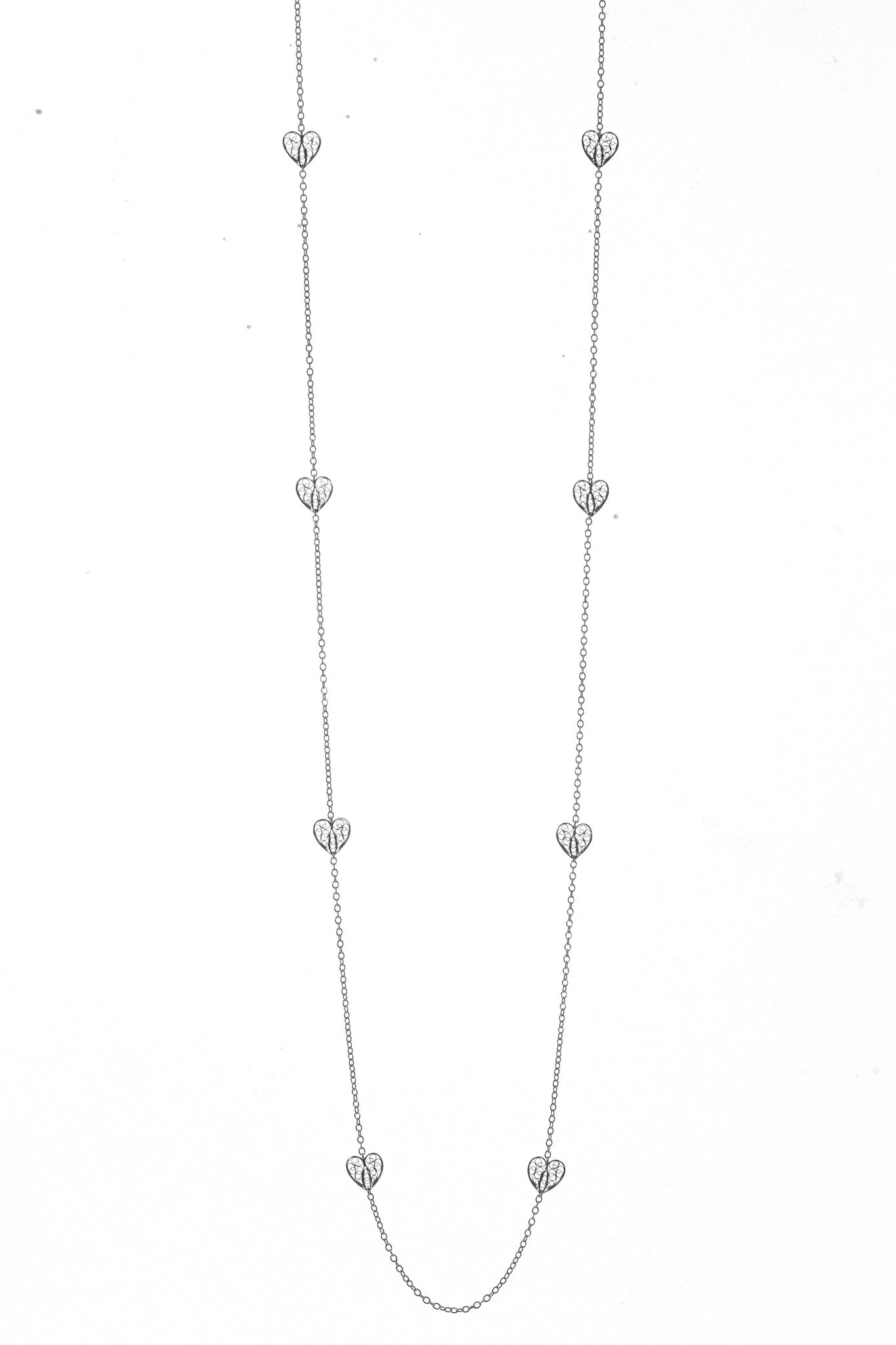 Filigree Enchanting Heart Necklace in Silver - Arabel Lebrusan