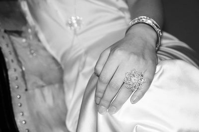 Filigree Rosette Ring. White