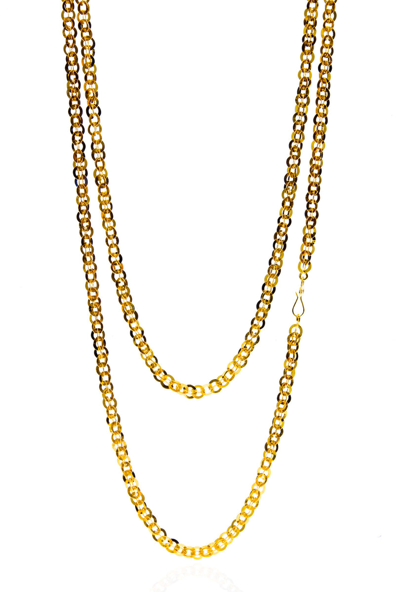 Sequin Chain Necklace in Yellow Gold