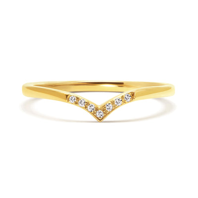 Wishbone Diamond Crown Ethical Ring, 18ct Ethical Gold