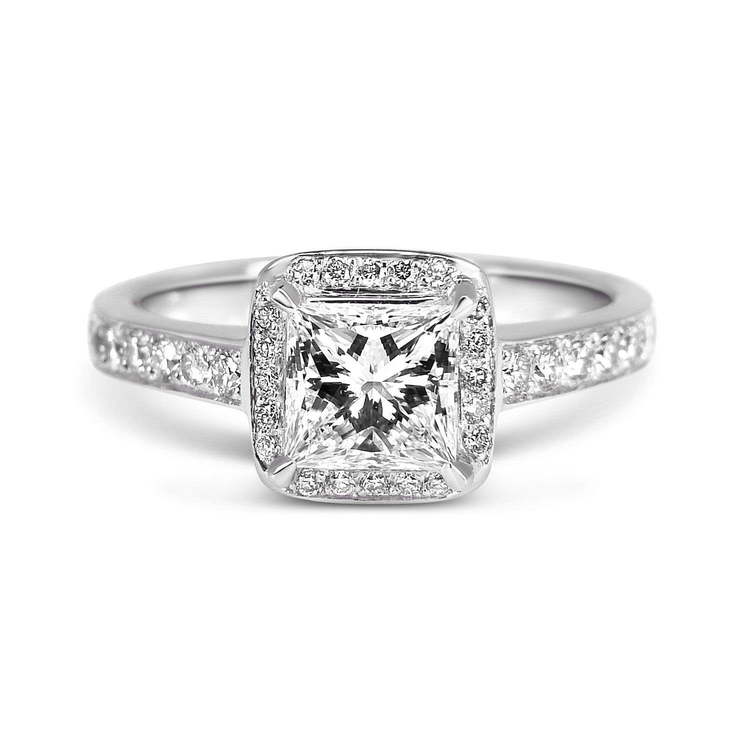 Bespoke engagement ring - princess-cut diamond and 100% recycled platinum