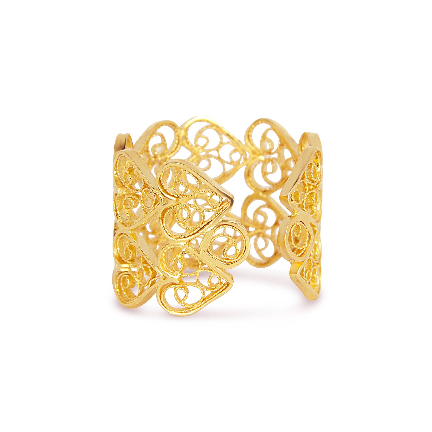 Filigree Double Hearts Ring