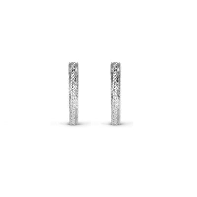 Eternity Engraved Ethical Hoop Earrings. 18ct Fairmined Ecological Gold