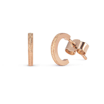 Eternity Engraved Ethical Hoop Earrings. 18ct Fairmined Ecological Gold