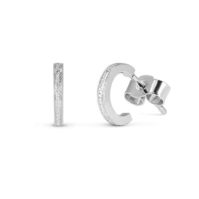 Eternity Engraved Ethical Hoop Earrings. 18ct Fairmined Ecological Gold
