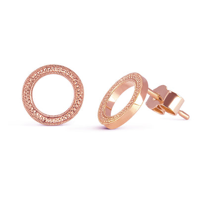 Eternity Engraved Ethical Loop Earrings. 18ct Fairmined Ecological Gold