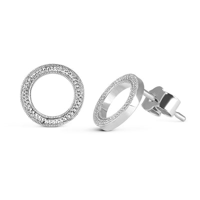 Eternity Engraved Ethical Loop Earrings. 18ct Fairmined Ecological Gold