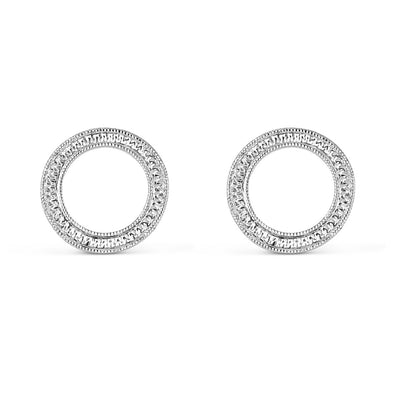 Eternity Engraved Ethical Loop Earrings. 18ct Fairmined Ecological Gold