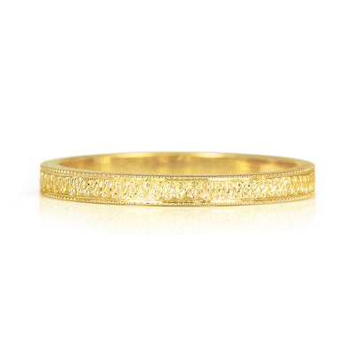 Eternity Engraved Ethical Loop Earrings. 18ct Fairmined Ecological Gold