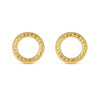 Heart Engraved Ethical Loop Earrings. 18ct Fairmined Ecological Gold
