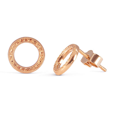 Heart Engraved Ethical Loop Earrings. 18ct Fairmined Ecological Gold