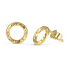 Vine Engraved Ethical Loop Earrings. 18ct Fairmined Ecological Gold