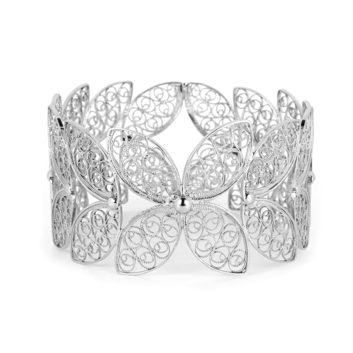 Filigree Walnut Leaf Bangle