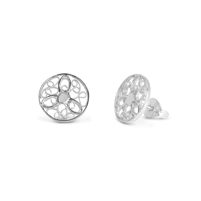 Discus Stud Earrings. Silver