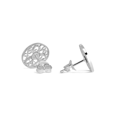 Discus Stud Earrings. Silver