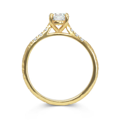 Athena Grande Stella Ethical Diamond Solitaire Engagement Ring, 18ct ethical gold and conflict-free traceable diamonds, side view