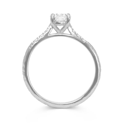 Athena Grande Stella Ethical Diamond Solitaire Engagement Ring, recycled platinum and conflict-free diamonds, side view