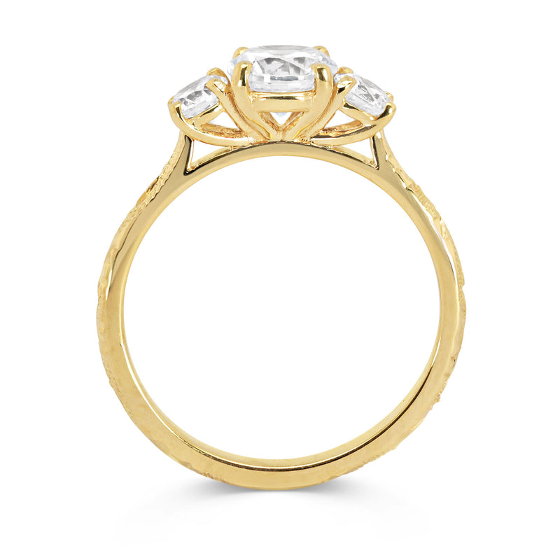 The Athena Trilogy Ethical Gold Engagement Ring with ethical diamonds and sustainable gold
