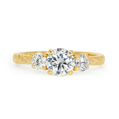 The Athena Trilogy Ethical Gold Engagement Ring with ethical diamonds and sustainable gold