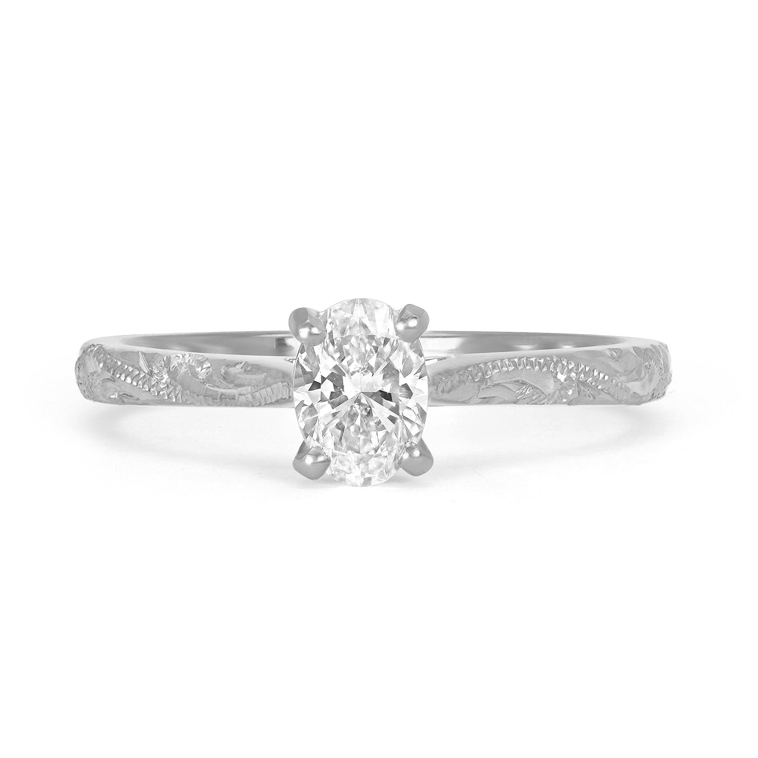 Athena Grande Oval Ethical Diamond Platinum Engagement Ring, oval-cut conflict-free diamond and 100% recycled platinum