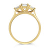 Bespoke Steve trilogy engagement ring, 18ct yellow Fairmined Ecological Gold, 0.7ct Canadamark emerald-cut diamond and trillion-cut artisanal Ocean Diamonds 2