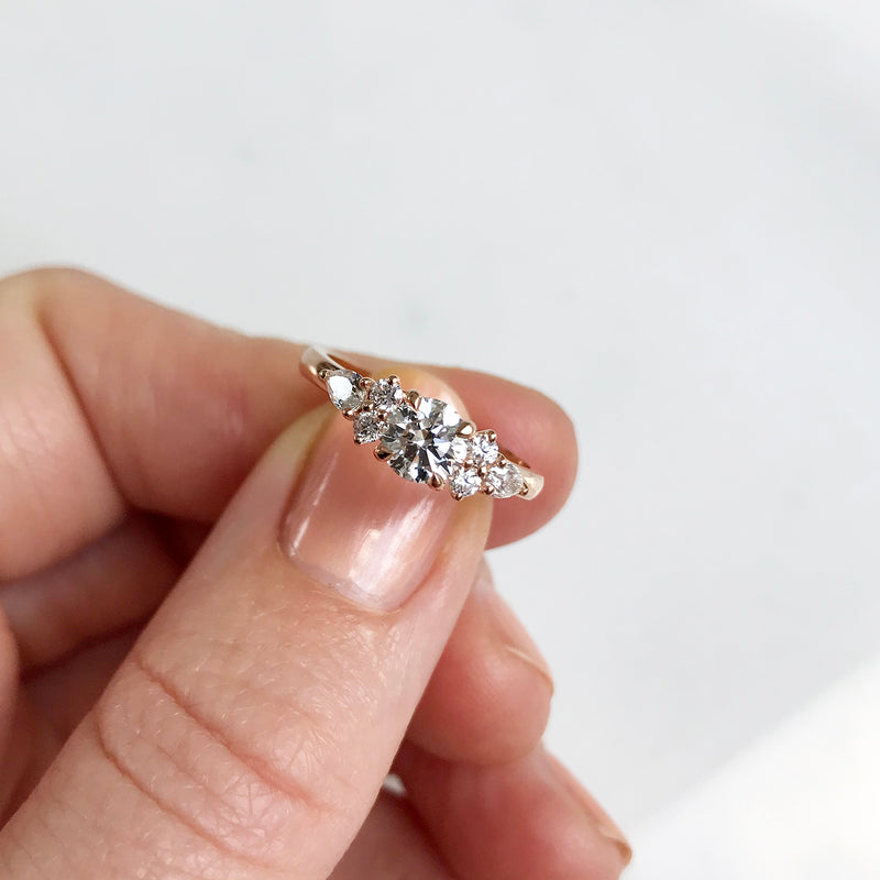 Bespoke James Artisanal Diamond Cluster Engagement Ring