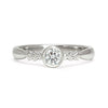 Bespoke Louise nature-inspired engagement ring, 18ct recycled white gold and 0.31ct recycled diamond