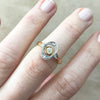 Bespoke Oisin Art Deco inspired engagement ring, 18ct recycled gold and recycled old-cut diamonds lifestyle